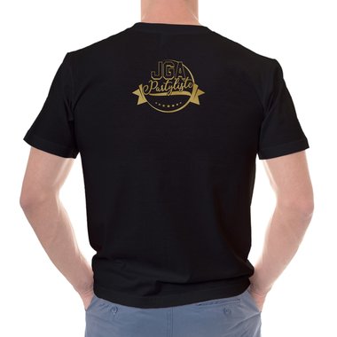 Personalisierbares Herren JGA T-Shirt - Wunschname`s letzter Tag in Freiheit - mit Partyliste