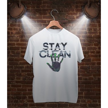 Damen & Herren T-Shirt Kollektion - Stay clean schwarz-Damen-Rundhals S