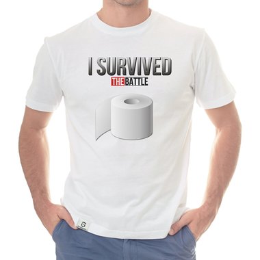Damen & Herren T-Shirt Kollektion - I survived the Battle weiss-Herren 5XL