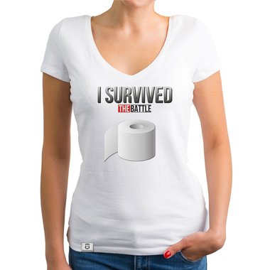 Damen & Herren T-Shirt Kollektion - I survived the Battle weiss-Herren 5XL