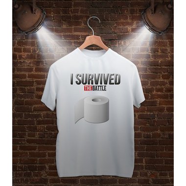 Damen & Herren T-Shirt Kollektion - I survived the Battle weiss-Herren 5XL