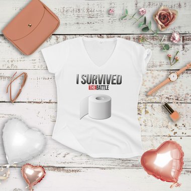 Damen & Herren T-Shirt Kollektion - I survived the Battle weiss-Herren 5XL
