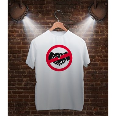 Damen & Herren T-Shirt Kollektion - No handshake - Thank you dunkelblau-Damen-Rund S