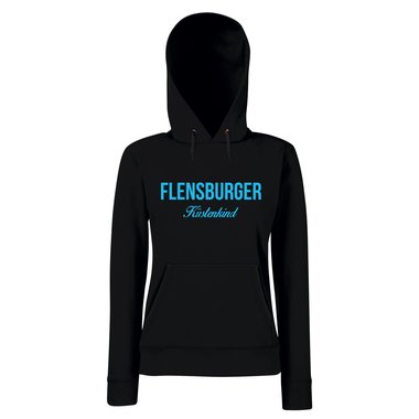 Damen Hoodie Flensburger Kstenkind schwarz-weiss M