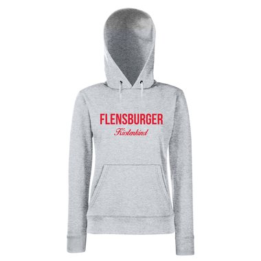 Damen Hoodie Flensburger Kstenkind schwarz-weiss M