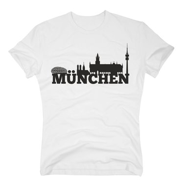 Kopie von München Skyline - Herren T-Shirt weiss-schwarz XL #1