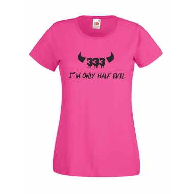 Damen T-Shirt Halloween Half Evil
