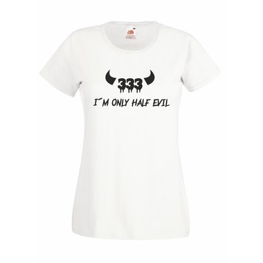Damen T-Shirt Halloween Half Evil