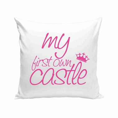 Dekokissen My first own castle weiss-fuchsia