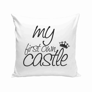Dekokissen My first own castle weiss-fuchsia