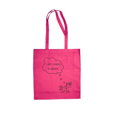 Einhorn Baumwolltasche - I dont believe in humans