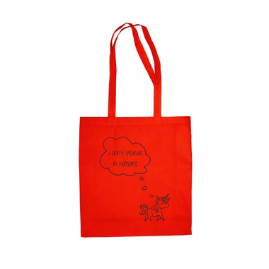 Einhorn Baumwolltasche - I dont believe in humans