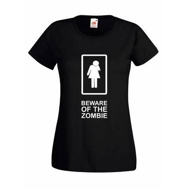 Damen T-Shirt Halloween Beware of the Zombie