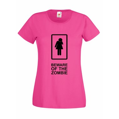 Damen T-Shirt Halloween Beware of the Zombie