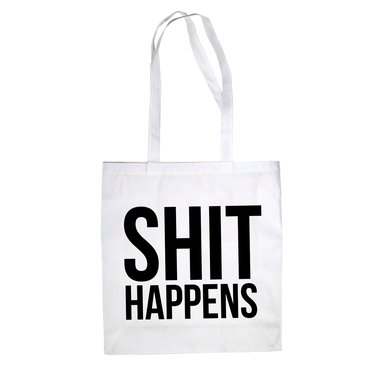 Baumwolltasche Jutebeutel SHIT HAPPENS