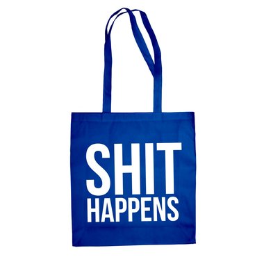 Baumwolltasche Jutebeutel SHIT HAPPENS