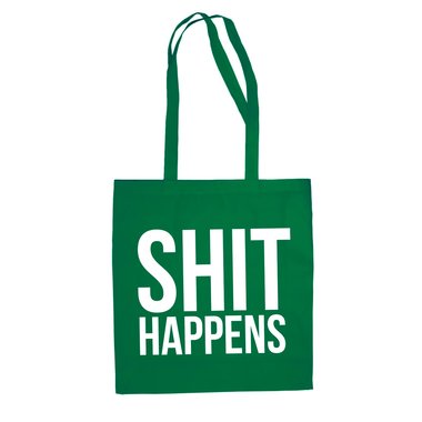 Baumwolltasche Jutebeutel SHIT HAPPENS