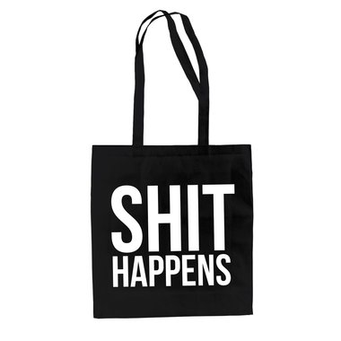 Baumwolltasche Jutebeutel SHIT HAPPENS