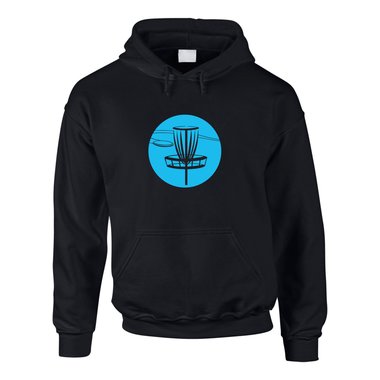 Herren Hoodie - Disc Golf grau-cyan 4XL