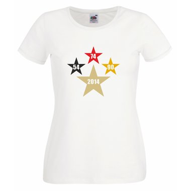 Damen T-Shirt DEUTSCHLAND WELTMEISTER 2014 vier Sterne