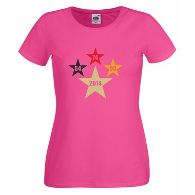 Damen T-Shirt DEUTSCHLAND WELTMEISTER 2014 vier Sterne