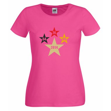 Damen T-Shirt DEUTSCHLAND WELTMEISTER 2014 vier Sterne
