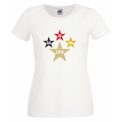 Damen T-Shirt DEUTSCHLAND WELTMEISTER 2014 vier Sterne