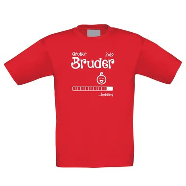 Kinder T-Shirt - Groer Bruder 2019 loading rot-weiss 98-104