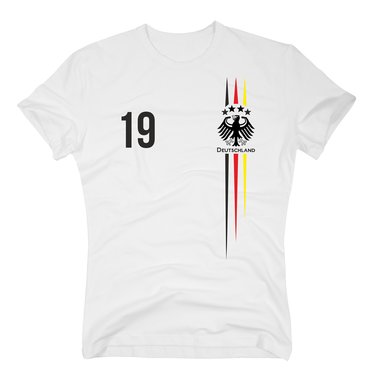 DEUTSCHLAND T-Shirt Herren - WM 18 - mit Wunschnummer weiss XXXL