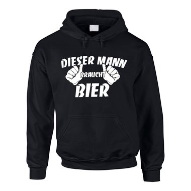 Herren Hoodie - Dieser Mann braucht Bier
