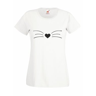 Damen T-Shirt Halloween Katzen Schnurrhaar