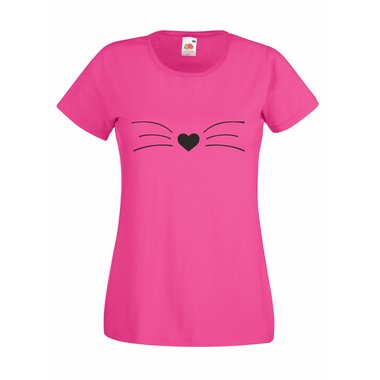Damen T-Shirt Halloween Katzen Schnurrhaar