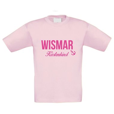 Kinder T-Shirt - Wismar Kstenkind dunkelblau-rot 110-116