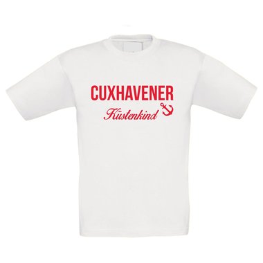 Kinder T-Shirt - Cuxhavener Kstenkind weiss-rot 122-128