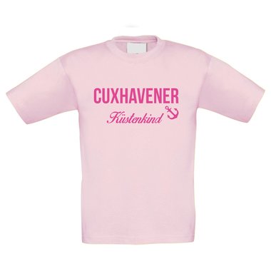 Kinder T-Shirt - Cuxhavener Kstenkind weiss-rot 122-128
