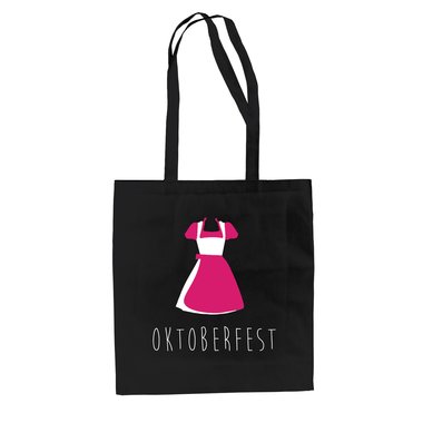 Baumwolltasche Jutebeutel Dirndl Oktoberfest weiss