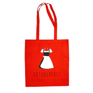 Baumwolltasche Jutebeutel Dirndl Oktoberfest weiss