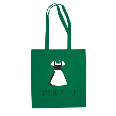 Baumwolltasche Jutebeutel Dirndl Oktoberfest weiss