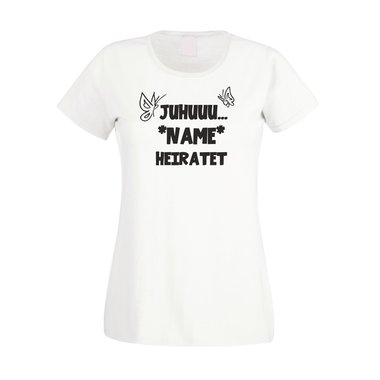 Damen T-Shirt JGA Junggesellenabschied Heirat Juhuu - Scheisse