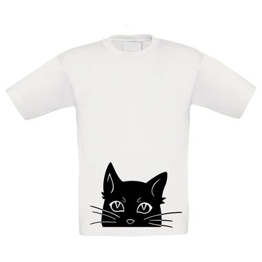 T-Shirt Kinder Halloween Katzenkopf