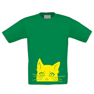 T-Shirt Kinder Halloween Katzenkopf