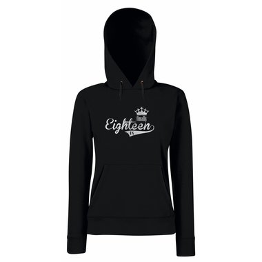 Damen Hoodie - Geburtstag Finally Eighteen fuchsia-gold L