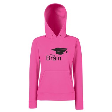 Damen Hoodie - The Brain schwarz-cyan XS