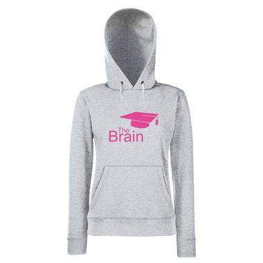 Damen Hoodie - The Brain schwarz-cyan XS