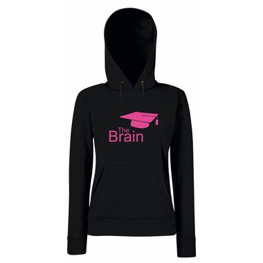 Damen Hoodie - The Brain schwarz-cyan XS