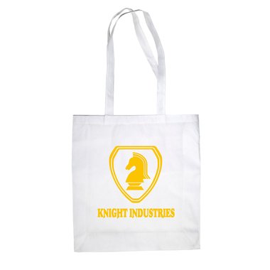 Baumwolltasche Jutebeutel - Knight Industries weiss-gelb