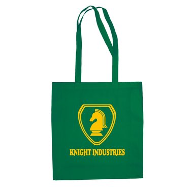 Baumwolltasche Jutebeutel - Knight Industries weiss-gelb