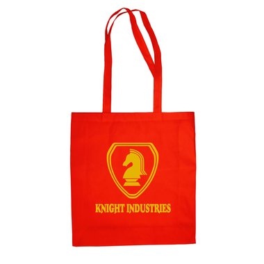 Baumwolltasche Jutebeutel - Knight Industries weiss-gelb