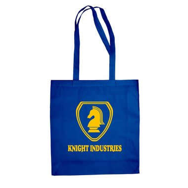 Baumwolltasche Jutebeutel - Knight Industries weiss-gelb