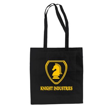 Baumwolltasche Jutebeutel - Knight Industries weiss-gelb